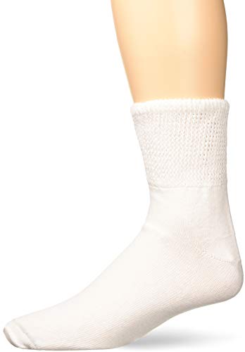 Extra Wide Comfort Fit Athletic Quarter (Anklet) Socks for Men - White