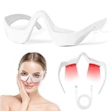 Under Eyes Red Light Therapy Glasses, Microcurrent Eye Face Massager Red Light Beauty Device with 4 Modes, Relieve Dark Circle, Eye Bag and Wrinkle Treatment Device