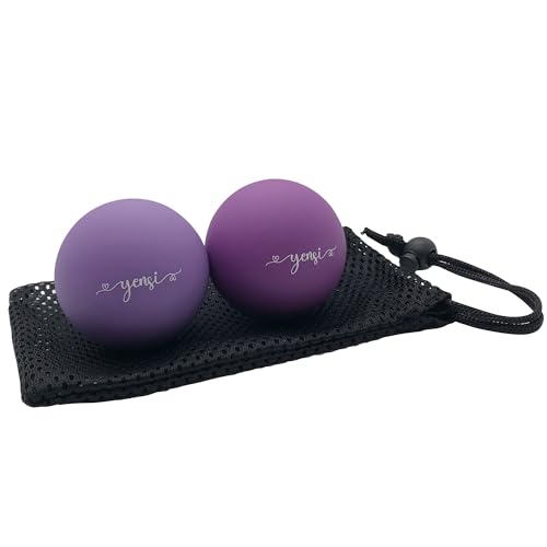 Silicone Massage Lacrosse Balls for Trigger Point Therapy, Muscle Knots, and Physical Therapy. Set of 2 Balls with Carrying Bag. Latex-Free. Ideal for Deep Tissue Massage and Myofascial Release