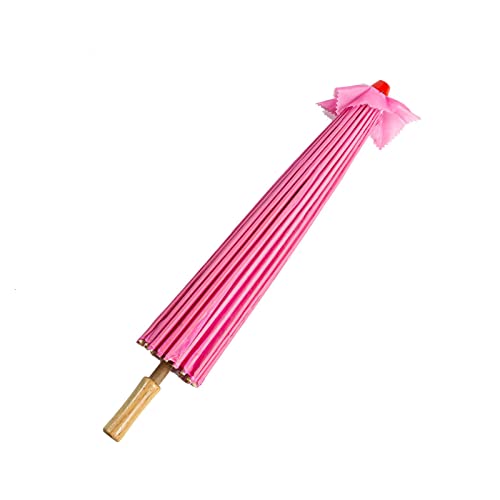 Thy Collectibles 33" Japanese Chinese Umbrella Parasol For Wedding Parties, Photography, Costumes, Cosplay, Decoration And Other Events - Solid Color (Pink) #TOP2