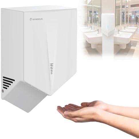 1500W Infrared Sensor Hand Dryer - Wall Mounted Electric Hand Dryer for Toilets, IPX1 Waterproof, Fast Drying 5-8 Seconds, High Wind Speed for Office & Restaurant - Black