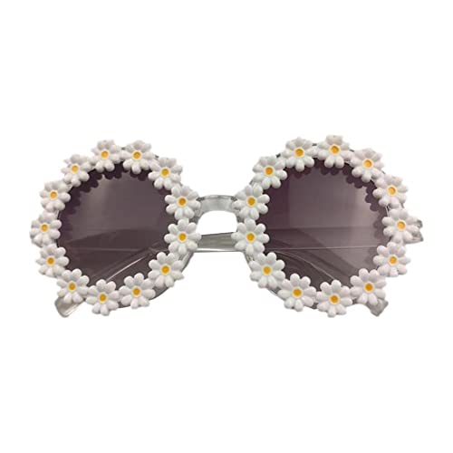 Sunflower Sunglasses Kids Girls Boys Round Daisy Flower Glasses Children Baby UV 400 Shades Outdoor Beach Party Eyewear