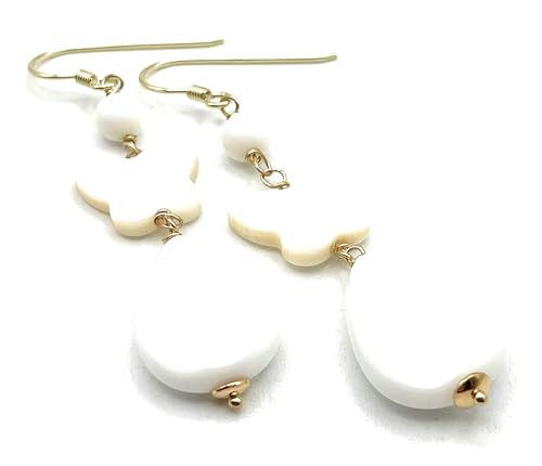 Boucles d'oreilles agate blanche naturelle en argent, le cadeau idéal pour marquer un moment unique