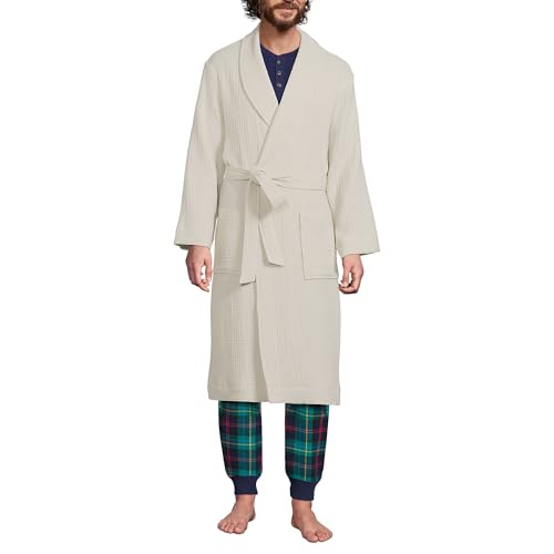 Lands' End Men's Calf Length Gauze Robe