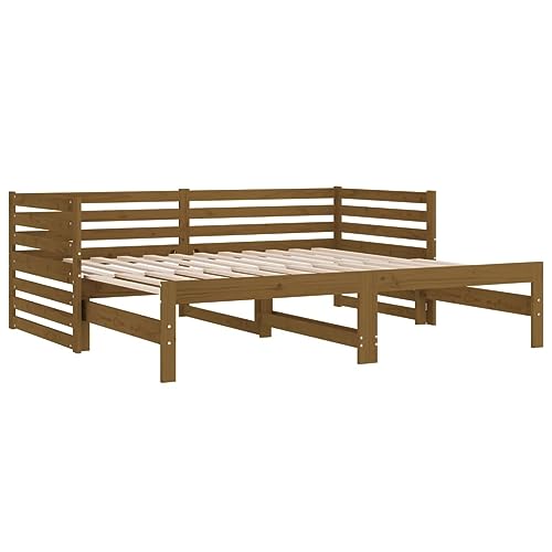 Cama nido extraíble marrón de 2x90x190 cm sin colchón para dormitorios 8