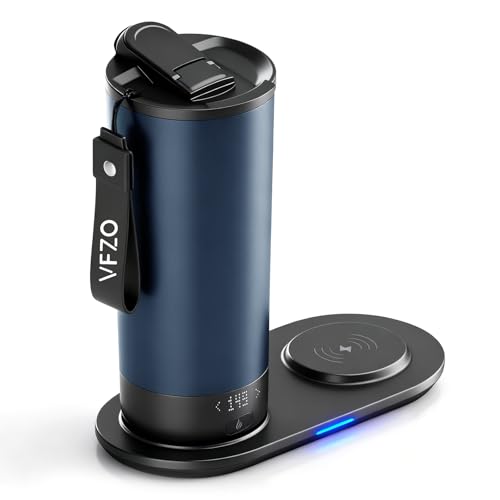 VFZO Temperature Control Heated Travel Mug Smart Self Heating Coffee Mug 20 Oz App Controlled LED...