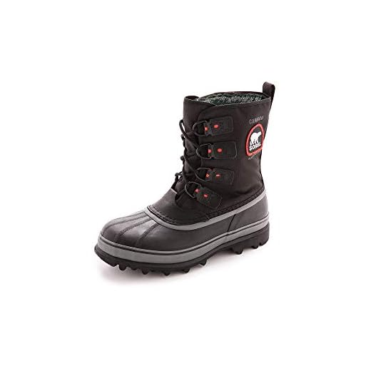 Sorel Men's Caribou Extreme Snow Boot,Black/Shale,10.5 M US