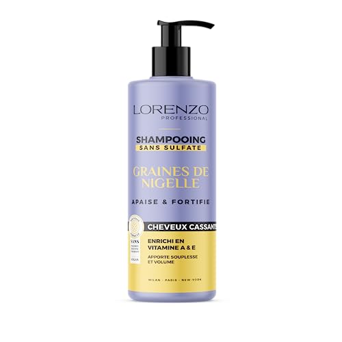 Sulfatfreies Shampoo mit Nigella-Samen (brüchiges Haar) 500 ml Lorenzo Professional