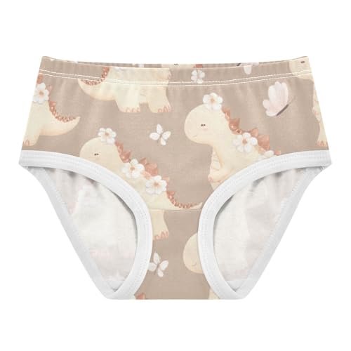 Fun Print Girls Underwear Toddler 2t Cotton Girl Panties Cute Cute Beige Dinosaurs Brown Kids Briefs Undies