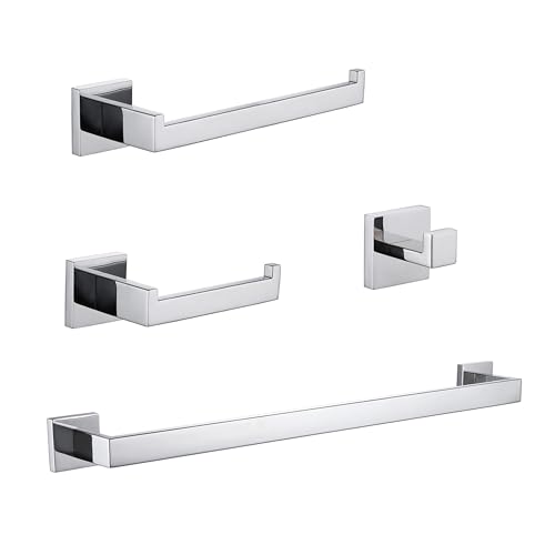 Conjunto De 4 Acessórios Para Banheiro Em Aço Inoxidável 304, Prata