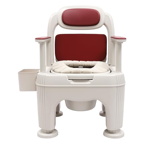Bedside Toilet, Bedside Commodes, Portable Commode Chair for Adult, Adjustable Seat Height Toilet Chair w/Support Armrests, Load-Bearing 661.39lbs, Suitable for Seniors, Pregnant Women, Patient