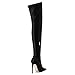 WAYDERNS Black Over the Knee Boots for Women Pointed Toe Stiletto High Heels Side Zip 4.7 Inch Thigh High Boots Sexy Fashion Prom Party Fall Boots Size 8.5