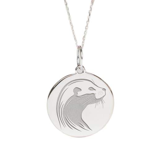 Pendentif loutre en argent 925 : un bijou hypoallergénique et durable de 24 mm