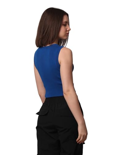 Image of ONLY Women's Rayon Blend Slim Fit Casual Crop Tank Top