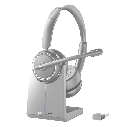 Wireless Headset with Mic for Work, Bluetooth Headset with Mic (AI Noise Canceling & Mic Mute),...