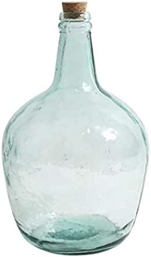 AC - Garrafa Vidrio Verde en Estilo Apple, Disponible Varios Modelos y tamaños capacidades, para Elegir Sus Favoritos 19x30cm, (4 L, C/TAPÓN)