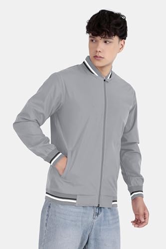 Image of Celary Men's Bomber Jacket Polyester Standard Length | Lightweight Casual Zip-Up Jacket | Stylish Slim Fit Outerwear for All Seasons
