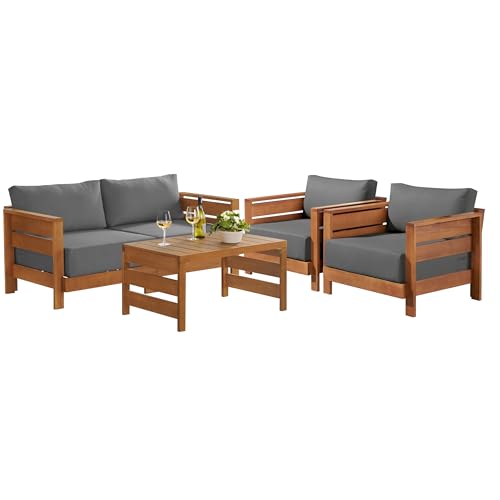 Alaterre Furniture Barton 4 Piece Patio Furniture Set - Weather-Resistant