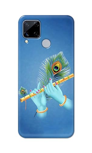Image of Plastic Printfidaa Printed Hard Back Cover Case For Realme C15 | Realme C12 | Realme Narzo 20 | Narzo 30A | Realme C25 | C25S Back Cover (Flute In Krishna Hands) -112, Multicolor