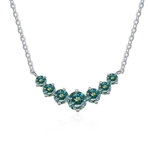 ODHLMFQ 2.8 Moissanite Necklace for Women Round Cut D Color Lab Created Diamond Necklaces Perfect for Daily Wear Parties Wedding