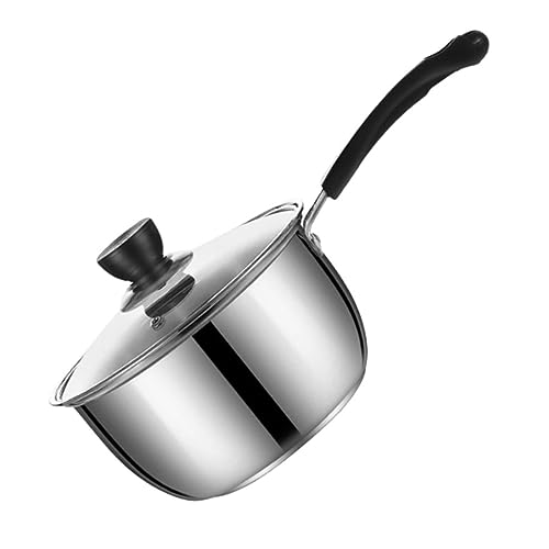 UKCOCO Cacerola Inoxidable para Leche Calentador Sartén Antiadherente Multifuncional para Cocina de Inducción y Gas de Limpiar