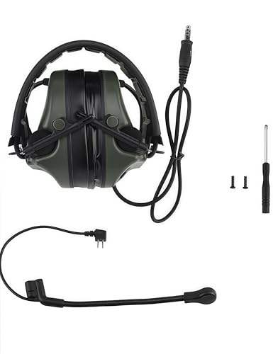 ACEXIER C5 Taktisches Headset mit Geräuschunterdrückung – A.RC Schienenadapter kompatibel mit C Serie II/III C4 C5 C6 – Für Airsoft, Jagd & Outdoor-Sport (Green)