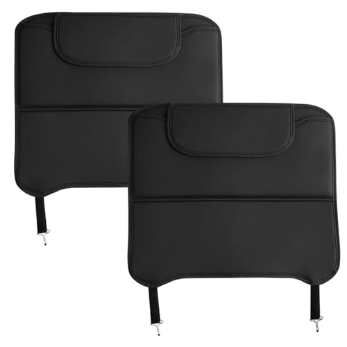 2 protectores de respaldo para asiento de coche 18 x 20 pulgadas impermeables con almacenamiento fáciles de instalar para proteger el vehículo de la suciedad.