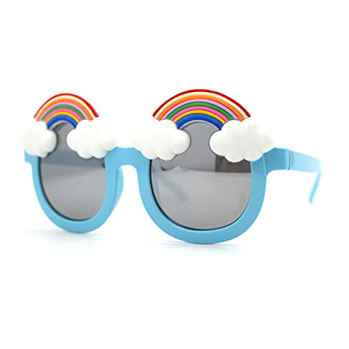 Girls Child Size Rainbow Cloud Round Thick Plastic Sunglasses2