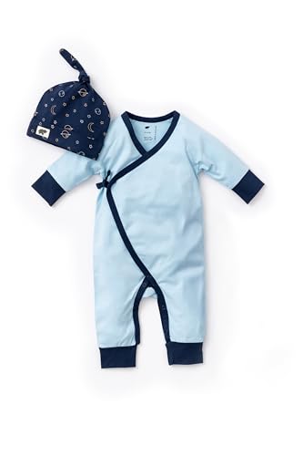 Image of MONICA + ANDY Head to Toe Cuddle Box, Organic Cotton Newborn & Infant Baby Gift Set, One Piece, Cap & Booties