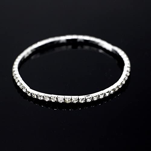 Image of Fesciory Heart Rhinestone Ankle Bracelets for Women, Adjustable Silver Plated Shiny Tennis Anklets, Twinkle Cubic Zircon Imitation Diamond Anklet Foot Chain Jewelry Gifts