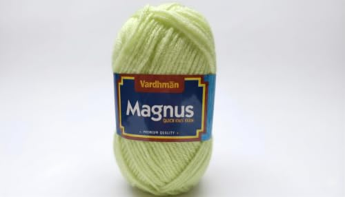 Image of Vardhman Magnus Knitting Yarn 100% Acrylic Bulky 4Ply Yarn (Pack of 1 Ball - 100g) - Knitting & Crochet Yarn for Winter Sweaters, Scarves, Blankets | Hypoallergenic, Hand Wash - Pale Lime