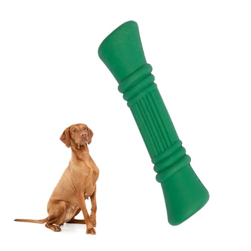 Image of Green Sheep Enrichment Dog Bone for Medium to Large Dogs, Natural Rubber Treat Dispensing Chew Toy with Textured Surface for Mental Stimulation & Dental Support, Interactive Dog Toys