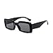 Produktbild YOJUED Vintage Rechteckige Sonnenbrille für Damen Herren Chunky Rectangle Sunglasses Retro Brille UV400 Schutz (Schwarz)
