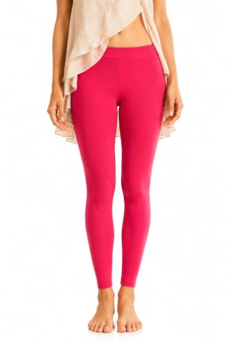 Image of Women's Cotton Lycra Ankle Length Leggings | Regular Rise, Soft 4 Way Stretch Fabric | Casual & Ethnic Wear