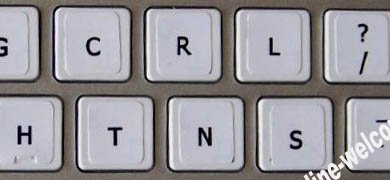 Pegatina teclado Dvorak para Macintosh fondo blanco miniatura 4