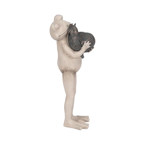 Estatua abrazando rana y caracol 12 pulgadas gris miniatura 6