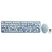 Wireless Keyboard Mouse Combo, USB Bluetooth Tastatur und Mausset, Drive Ergonomic Mechanical Hand Feel für Win XP / Win7 / Win8 / Win10 (Blau/Pink/Grün)(Blau)