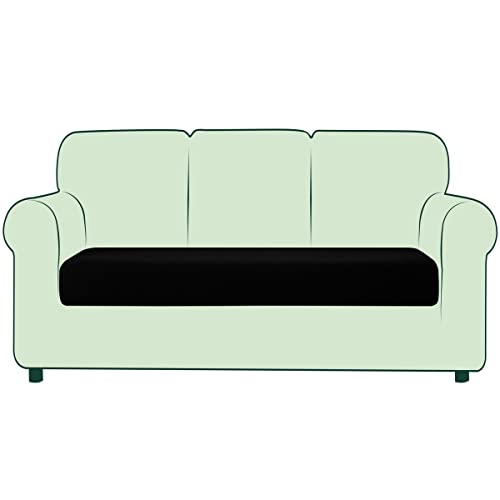 CHUN YI Housse de Coussin Extensible Coussin de canapé de Siège Jacquard Couvre pour Canapé Housse de Protection pour Meubles (3 Places, Noir) Cover