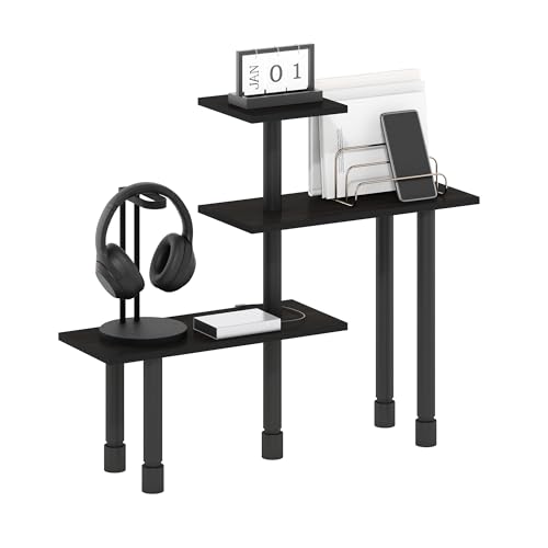 Image of Furinno Turn-N-Tube Kitchen Countertop Organizer, 3-Tier Corner Countertop Organizer Shelf, Corner Shelf, for Kitchen, Pantry, Organizers and Storage, Espresso
