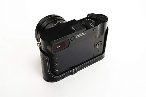 Handmade Genuine Real Leather Full Camera Case Bag Cover For Leica Q2 Black Color #TOP3
