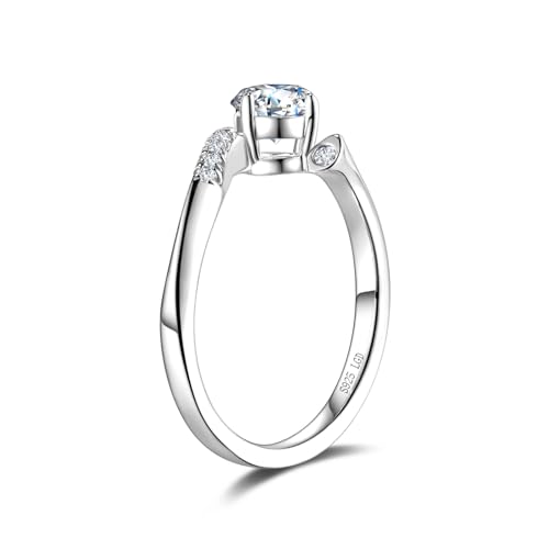 AGVANA 'Radiant Embrace' 0.3-1.0 Carat Lab Grown Diamond Ring in Sterling Silver (0.4-1.1 Ct. Tw.) Engagement Anniversary Wedding Ring for Women (D-E Color, VS Clarity)4