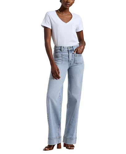 Buffalo David Bitton Women's Addie High Rise Wide Leg Jeans4