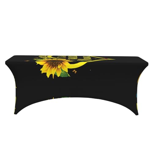 Nappe extensible tournesol 1,8m en élasthanne lavable pour table de buffet