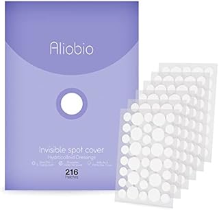 Acne Patches Aliobio Hydrocolloid Patches Pimple Patches Spot Patches Invisible Acne Stickers (6 sheet/216 Patches)