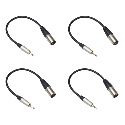 Conector Jack 3,5 mm a 3 XLR macho cable de audio estereo para microfono pack de 4
