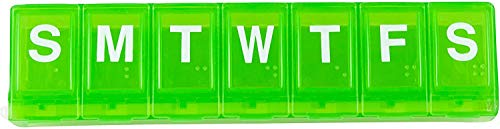 Ezy Dose Large Weekly / Locking Pill Planner with Braille , Colors Vary, 2-Pack