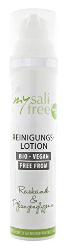 mysalifree BIO REINIGUNGSLOTION, beruhigende, milde Gesichtsreinigung für sensible Haut mit rückfettenden Ölen, 100ml, 100% zertifizierte Biokosmetik, weltweit einzigartig, BIO + VEGAN + FREE FROM Cover