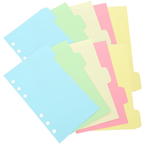 ledmomo 10枚 インデックス仕切り紙 ルーズリーフ対応バインダー用ページマーカー 類ラベル付きノート 手帳 資料整理に