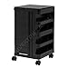 for 14 in. W x 14.5 in. D x 25 in. H Plastic Mobile Storage Cart with Glass Top in Black