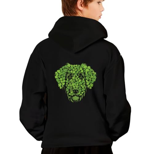 St Patricks Day Cute Puppy Dog Hoodies for Teen Girls Boys Lightweight Kangaroo Pocket Sweatshirt2